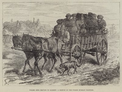 اليهود البولنديون يقودون إلى السوق ، رسم تخطيطي على الحدود الروسية البولندية بواسطة يوهان نيبوموك شونبيرج